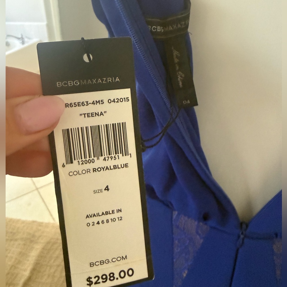 BCBGMaxAzria Royal Blue by Lace Mini Dress - Picture 3 of 6